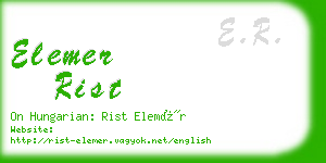 elemer rist business card